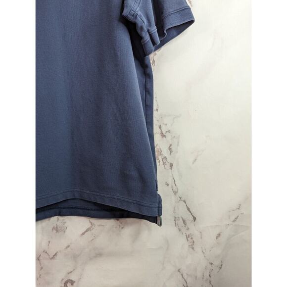 Duluth Shirt Mens Large Blue Polo Short Sleeve Navy Gusseted Top Trading Co - Picture 4 of 9